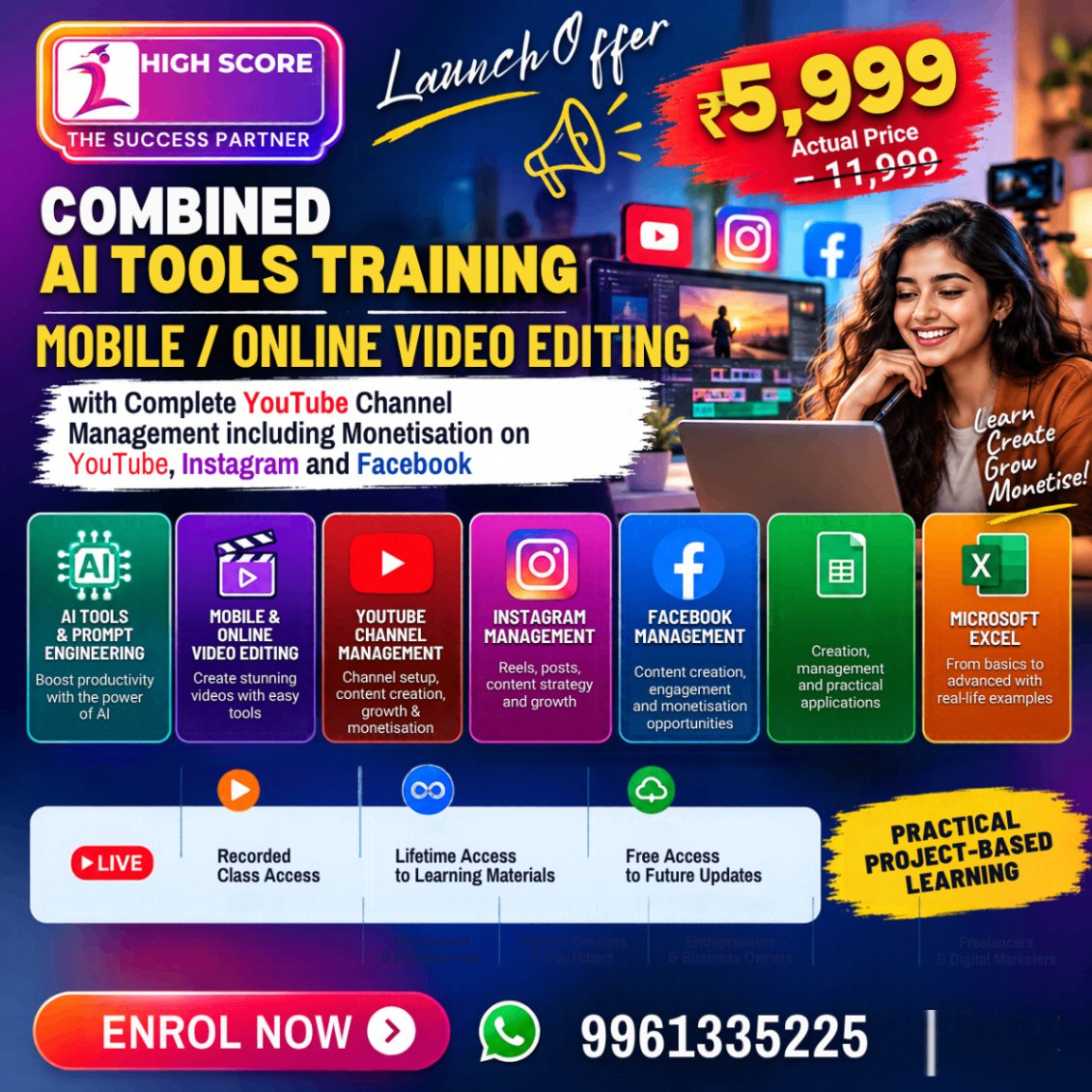 Combined AI Tools Training, Video Editing & Digital Content Creation Course course image